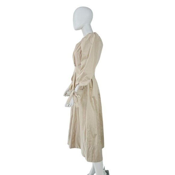 En Saison NEW Stone Beige Long Sleeve Poplin Classy Leighton Midi Dress Size XS - Picture 6 of 8